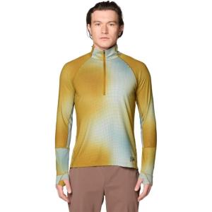 imageMountain Hardwear Mens Butter Up Long Sleeve Half ZipOlive Gold Ombre Print