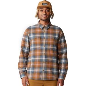 imageMountain Hardwear Mens Plusher Long Sleeve ShirtGolden Brown Ombre Buffalo Check Print