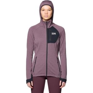imageMountain Hardwear Womens Polartec Power Grid Full Zip HoodyBlackberry Heather  Black