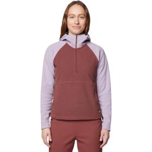 imageMountain Hardwear Womens Summit Grid Half Zip Hoody for Backpacking Hiking and Camping  Lightweight and InsulatedBourbon Brown  Atmospheric