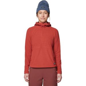 imageMountain Hardwear Womens Summit Grid Half Zip Hoody for Backpacking Hiking and Camping  Lightweight and InsulatedMars Red
