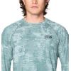 image:imageMountain Hardwear Mens Crater Lake Long Sleeve Crew Shirt for Hiking Camping Outdoor Adventures and Casual WearBlue Sage Inked Dyed Print