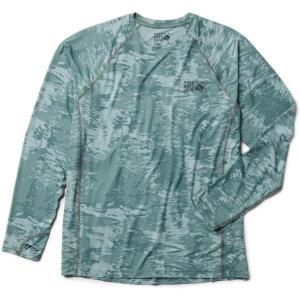 image:imageMountain Hardwear Mens Crater Lake Long Sleeve Crew Shirt for Hiking Camping Outdoor Adventures and Casual WearBlue Sage Inked Dyed Print