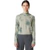 image:imageMountain Hardwear womens Crater Lake Crop ZipShirtWhite Sage Clouds Print