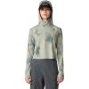 image:imageMountain Hardwear womens Crater Lake Crop ZipShirtWhite Sage Clouds Print