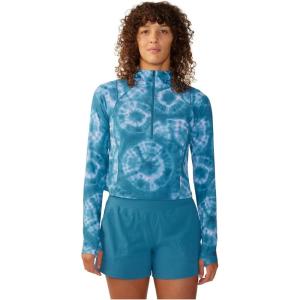 image:imageMountain Hardwear womens Crater Lake Crop ZipShirtBaltic Blue Spore Dye Print