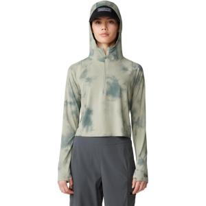image:imageMountain Hardwear womens Crater Lake Crop ZipShirtWhite Sage Clouds Print