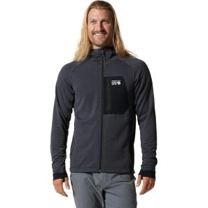 image:imageMountain Hardwear mens Polartec Power Grid Full Zip HoodyBlue Slate Heather
