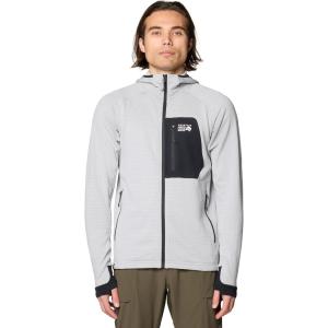 image:imageMountain Hardwear mens Polartec Power Grid Full Zip HoodyGlacial Heather
