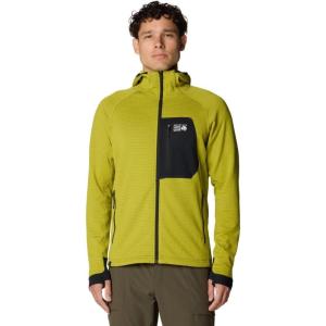 image:imageMountain Hardwear mens Polartec Power Grid Full Zip HoodyPython Green Heather