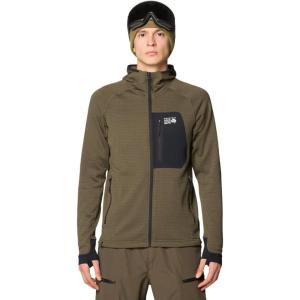 image:imageMountain Hardwear mens Polartec Power Grid Full Zip HoodyRidgeline Heather
