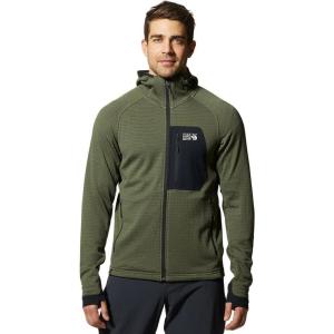 image:imageMountain Hardwear mens Polartec Power Grid Full Zip HoodySurplus Green Heather  New 2024
