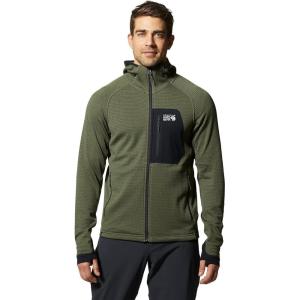image:imageMountain Hardwear mens Polartec Power Grid Full Zip HoodySurplus Green Heather