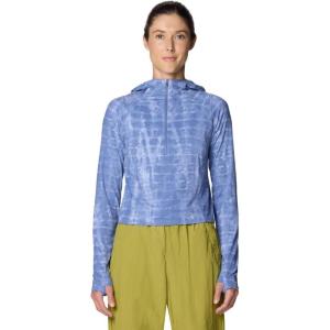 image:imageMountain Hardwear womens Crater Lake Half Zip Crop HoodyBest Coast Blue Prismatic Print