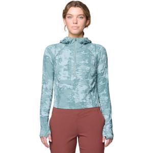 image:imageMountain Hardwear womens Crater Lake Half Zip Crop HoodyBlue Sage Inked Dye Print
