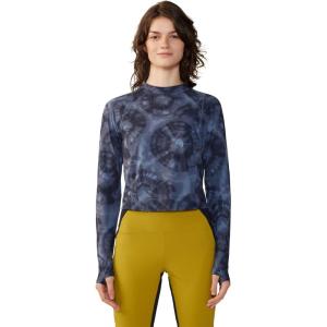 image:imageMountain Hardwear womens Crater Lake Long Sleeve CropBlue Slate Spore Dye Print