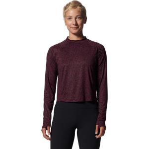 image:imageMountain Hardwear womens Crater Lake Long Sleeve CropCocoa Red Wildcat Print