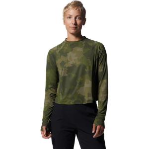image:imageMountain Hardwear womens Crater Lake Long Sleeve CropSurplus Green Pines Camo