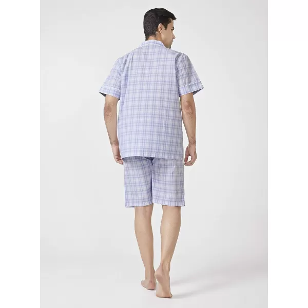 DAVID ARCHY Men's Lightweight Sleepwear Woven Cotton Button-Down Short Sleeve Pajamas Set Summer Loungewear