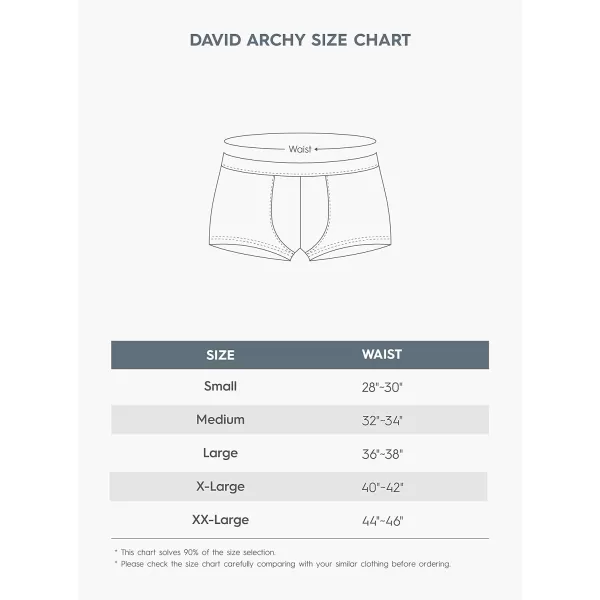 DAVID ARCHY Men's Soft Trunks Breathable Pouch Underwear 3, 4 or 6 Pack