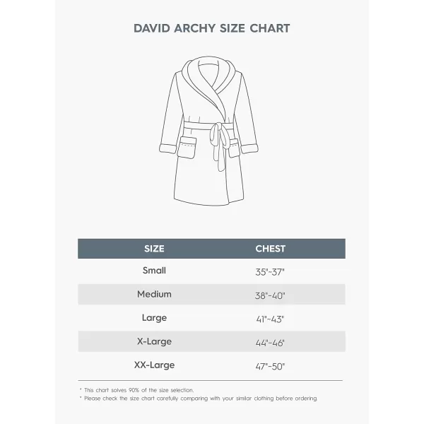 DAVID ARCHY Men's Summer Lightweight Robe Soft Flannel Cotton Bathrobe for Hotel Spa Shawl Collar Housecoat