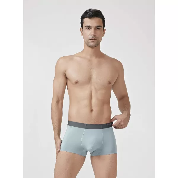 DAVID ARCHY Men's Trunk Boxer Briefs Seamless Underwear Pack Soft Support Pouch No Fly