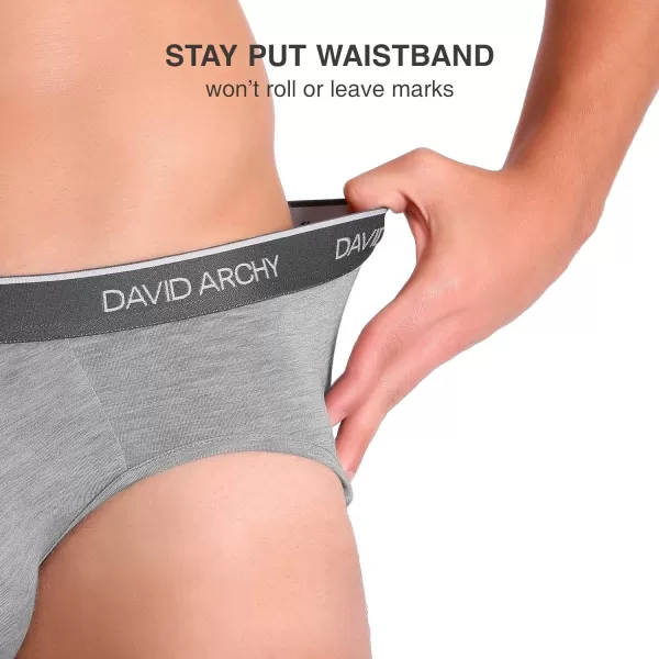 DAVID ARCHY Men's Underwear Bamboo Rayon Briefs Super Soft Comfort Pouch Briefs Pack