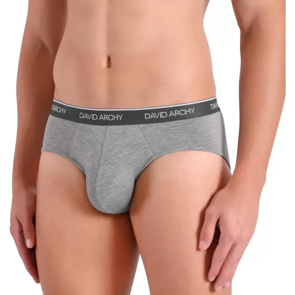 DAVID ARCHY Men's Underwear Bamboo Rayon Briefs Super Soft Comfort Pouch Briefs Pack