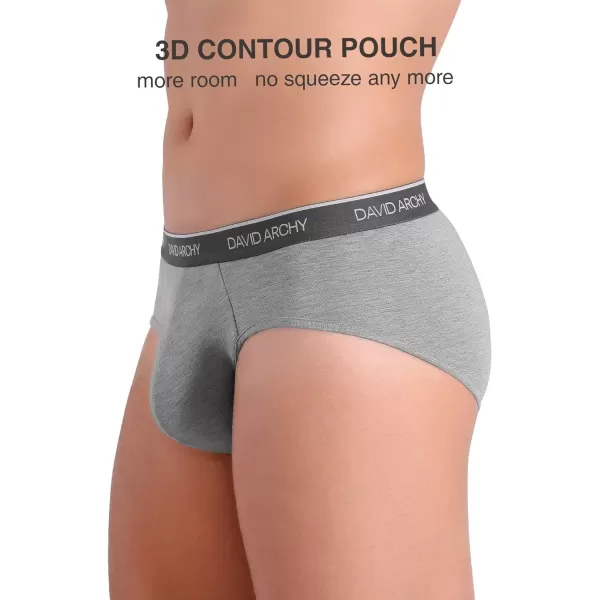 DAVID ARCHY Men's Underwear Bamboo Rayon Briefs Super Soft Comfort Pouch Briefs Pack
