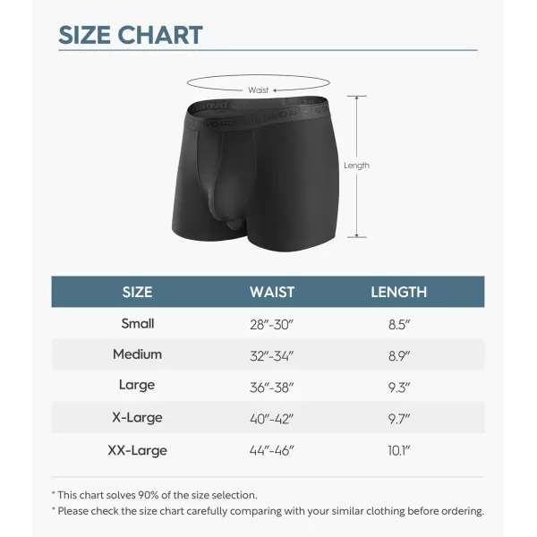 DAVID ARCHY Mens Underwear Dual Pouch Trunks Support Ball Pouch Bulge Enhancing Micro Modal Boxer Briefs for Men 3 or 4 Pack