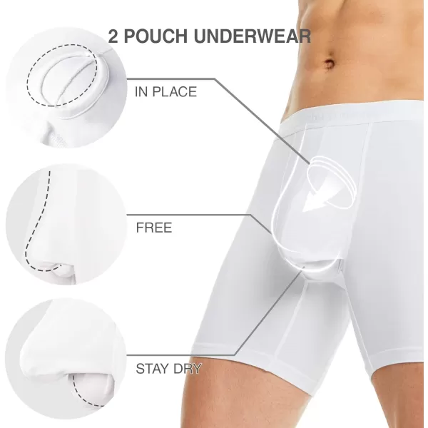 DAVID ARCHY Mens Underwear Dual Pouch Trunks Support Ball Pouch Bulge Enhancing Micro Modal Boxer Briefs for Men 3 or 4 Pack