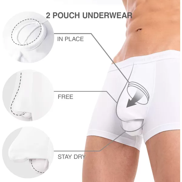 DAVID ARCHY Mens Underwear Dual Pouch Trunks Support Ball Pouch Bulge Enhancing Micro Modal Boxer Briefs for Men 3 or 4 Pack