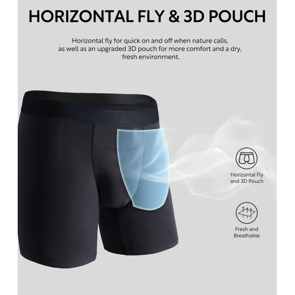 DAVID ARCHY Mens Underwear Soft Breathable Cotton Moisture-Wicking Boxer Briefs with Horizontal Fly 3 Pack