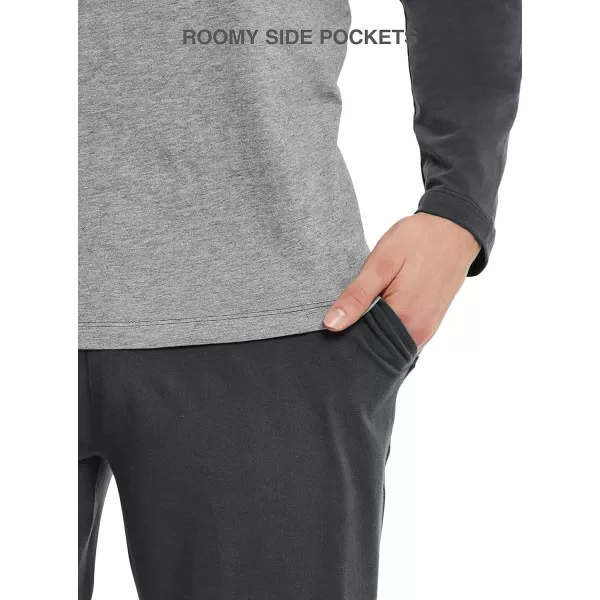 Men's Cotton Raglan Sleepwear Long Sleeve Top &amp; Bottom Pajama Lounge Set