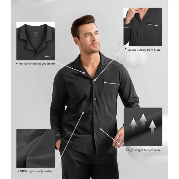 Men's Cotton Sleepwear Button-Down Pajamas Set