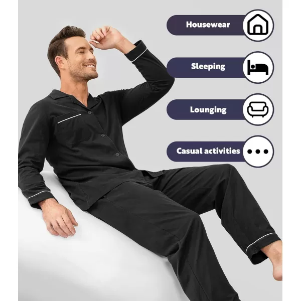 Men's Cotton Sleepwear Button-Down Pajamas Set