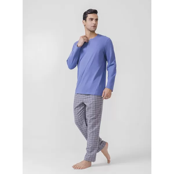 Men's Pajamas Set Long Tops and Bottoms Sleepwear Loungewear Pjs