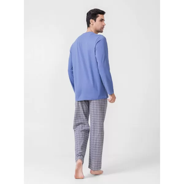 Men's Pajamas Set Long Tops and Bottoms Sleepwear Loungewear Pjs