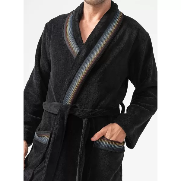 Men's Robe, Warm and Soft Cozy Coral Plush Fleece Long Bathrobe