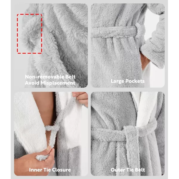 Men's Soft Fleece Plush Robe Full Length Long Bathrobe