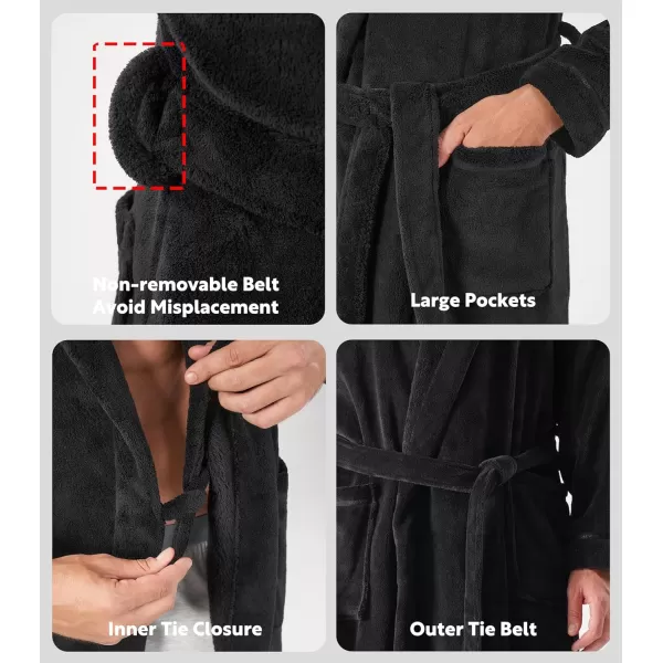 Men's Soft Fleece Plush Robe Full Length Long Bathrobe