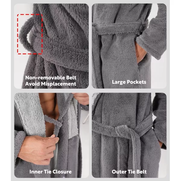 Men's Soft Fleece Plush Robe Full Length Long Bathrobe