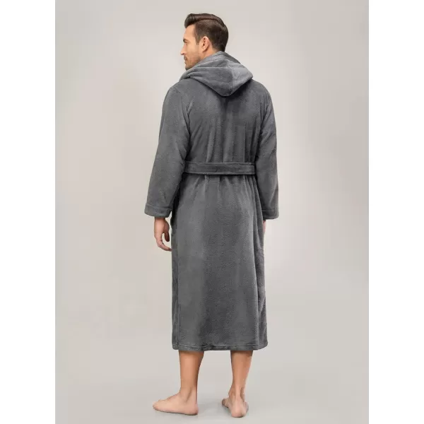 Men's Soft Fleece Plush Robe Full Length Long Bathrobe