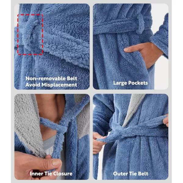 Men's Soft Fleece Plush Robe Full Length Long Bathrobe