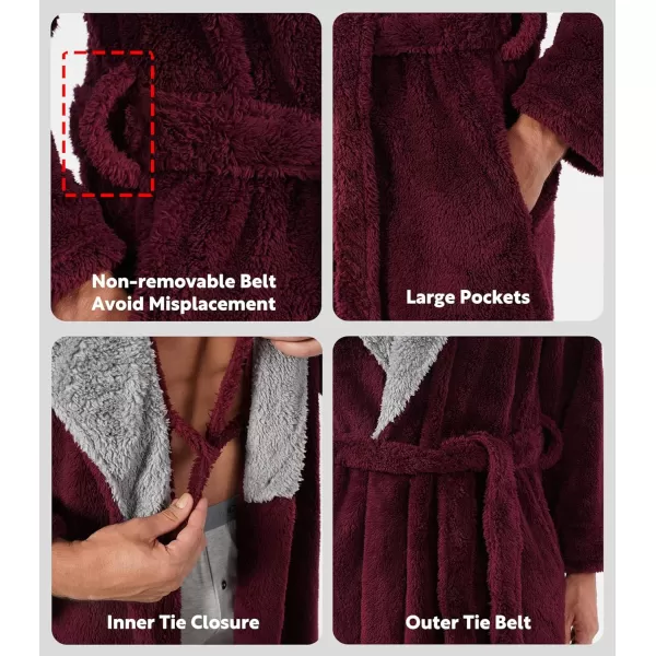 Men's Soft Fleece Plush Robe Full Length Long Bathrobe