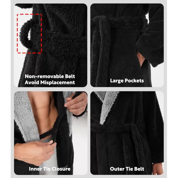 Men's Soft Fleece Plush Robe Full Length Long Bathrobe