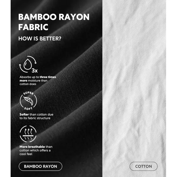 Men's Undershirt Bamboo Rayon Moisture-Wicking T-Shirts Stretch Crewneck/V-Neck Tees for Men, 3 or 5 Pack