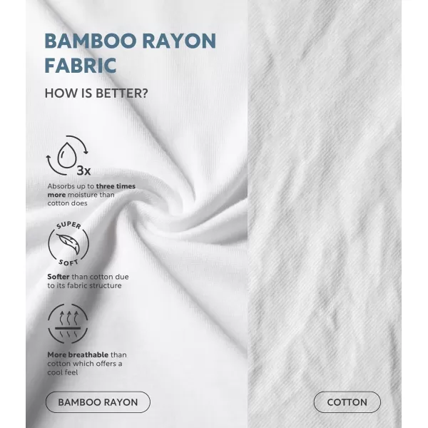 Men's Undershirt Bamboo Rayon Moisture-Wicking T-Shirts Stretch Crewneck/V-Neck Tees for Men, 3 or 5 Pack