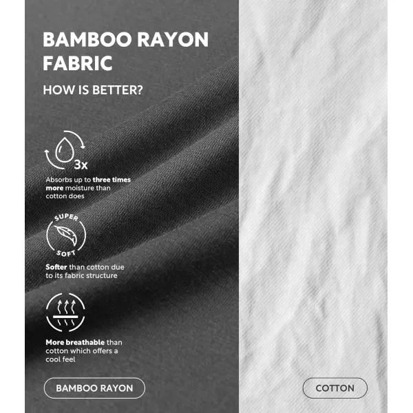 Men's Undershirt Bamboo Rayon Moisture-Wicking T-Shirts Stretch Crewneck/V-Neck Tees for Men, 3 or 5 Pack