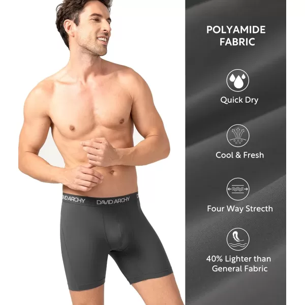 Mens Underwear Mesh Quick Dry Polyamide Boxer Briefs Active Sports Soft Breathable Underwear in 3 Pack